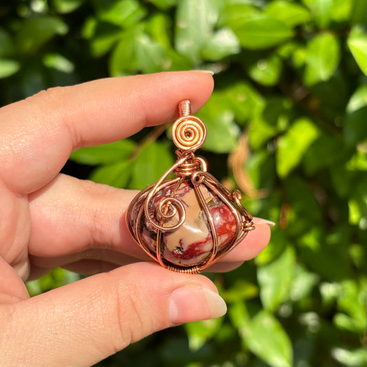 Mookaite pumpkin pendant