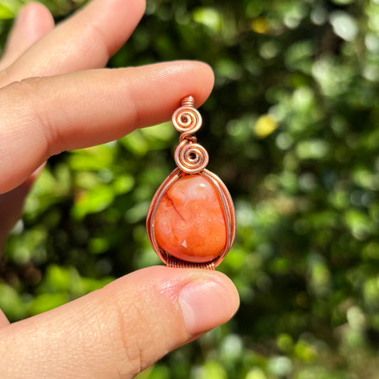 Mini orbi carnelian pendant