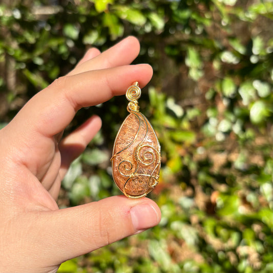 Golden rutile pendant