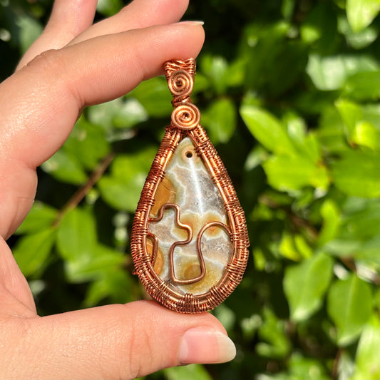 Sea jasper headstone pendant