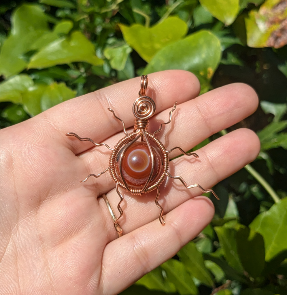 Carnelian sun pendants