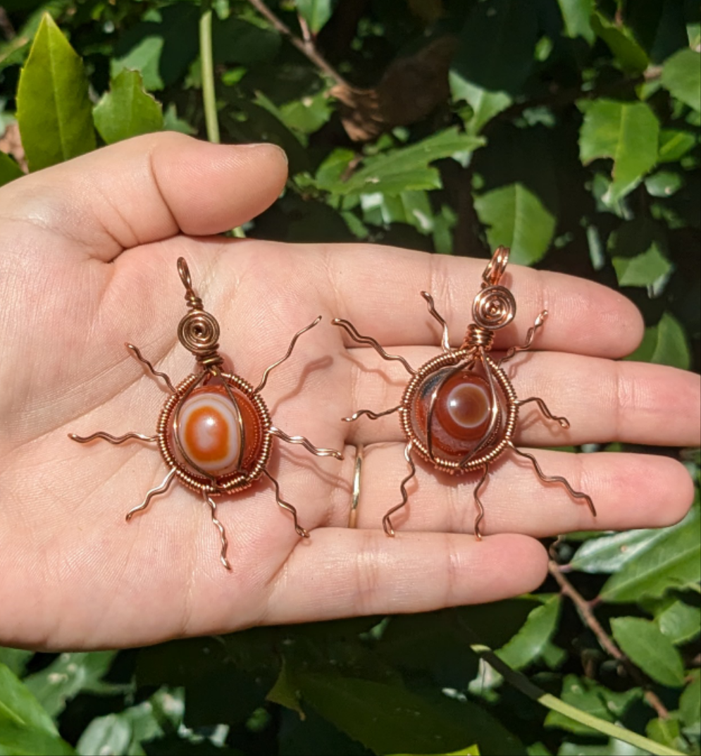 Carnelian sun pendants