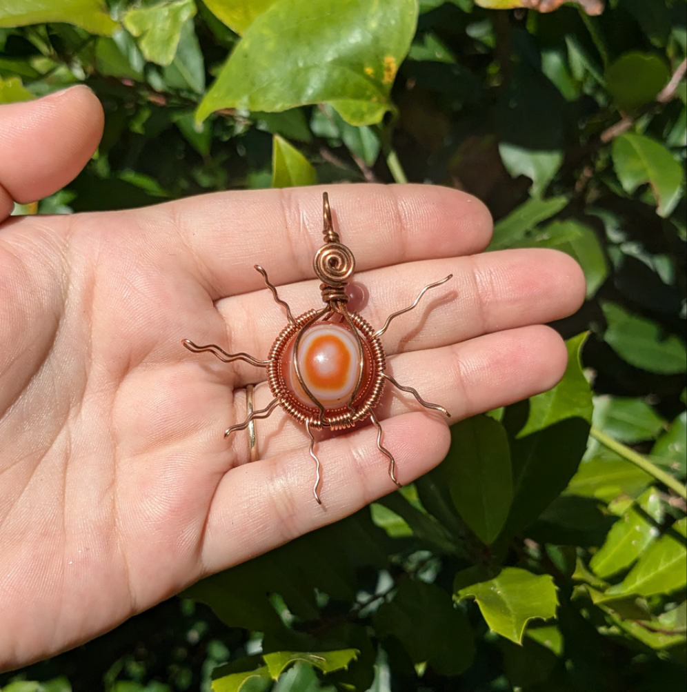 Carnelian sun pendants