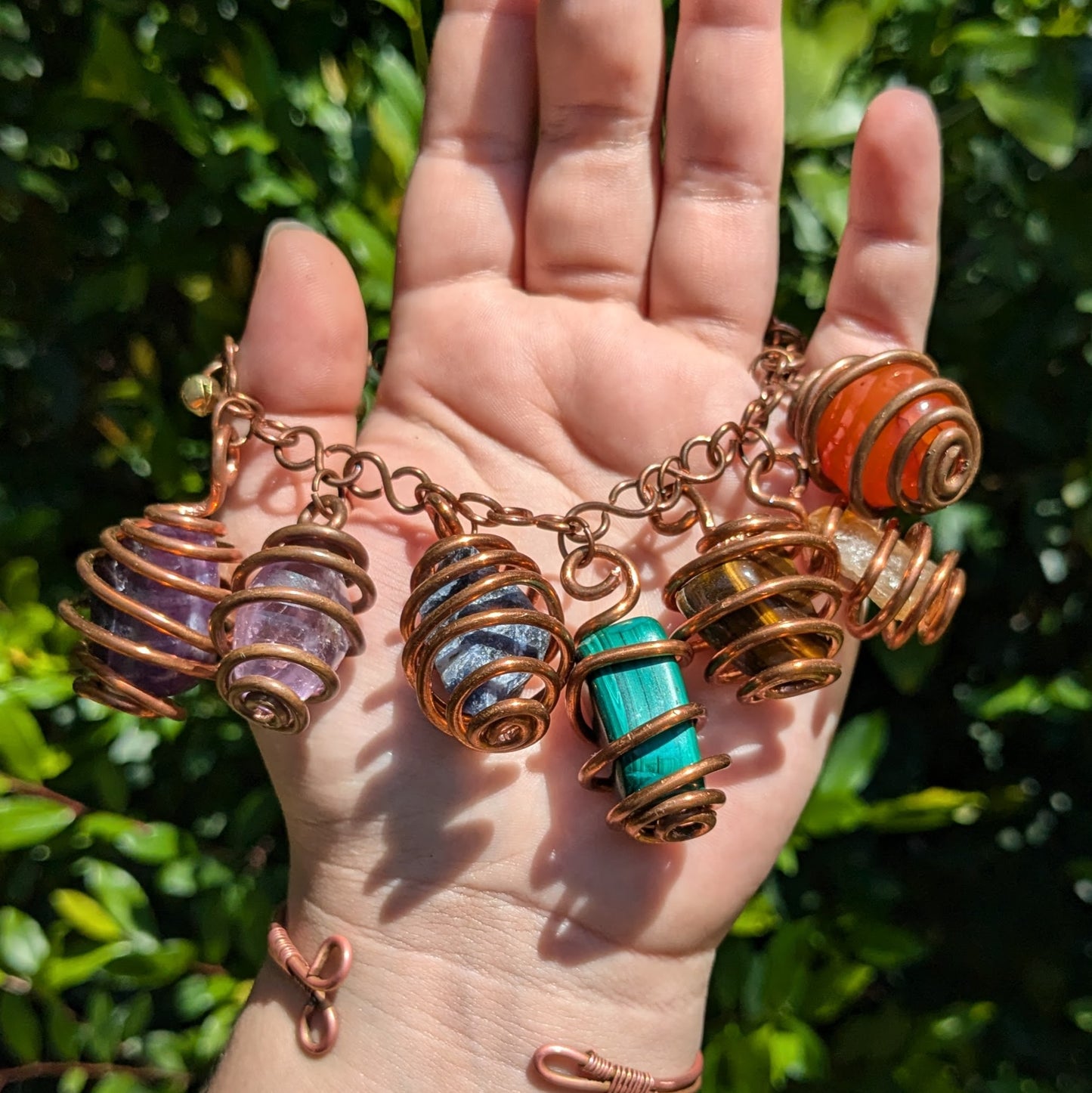 Copper chain chakra anklet/bracelet (made to order)
