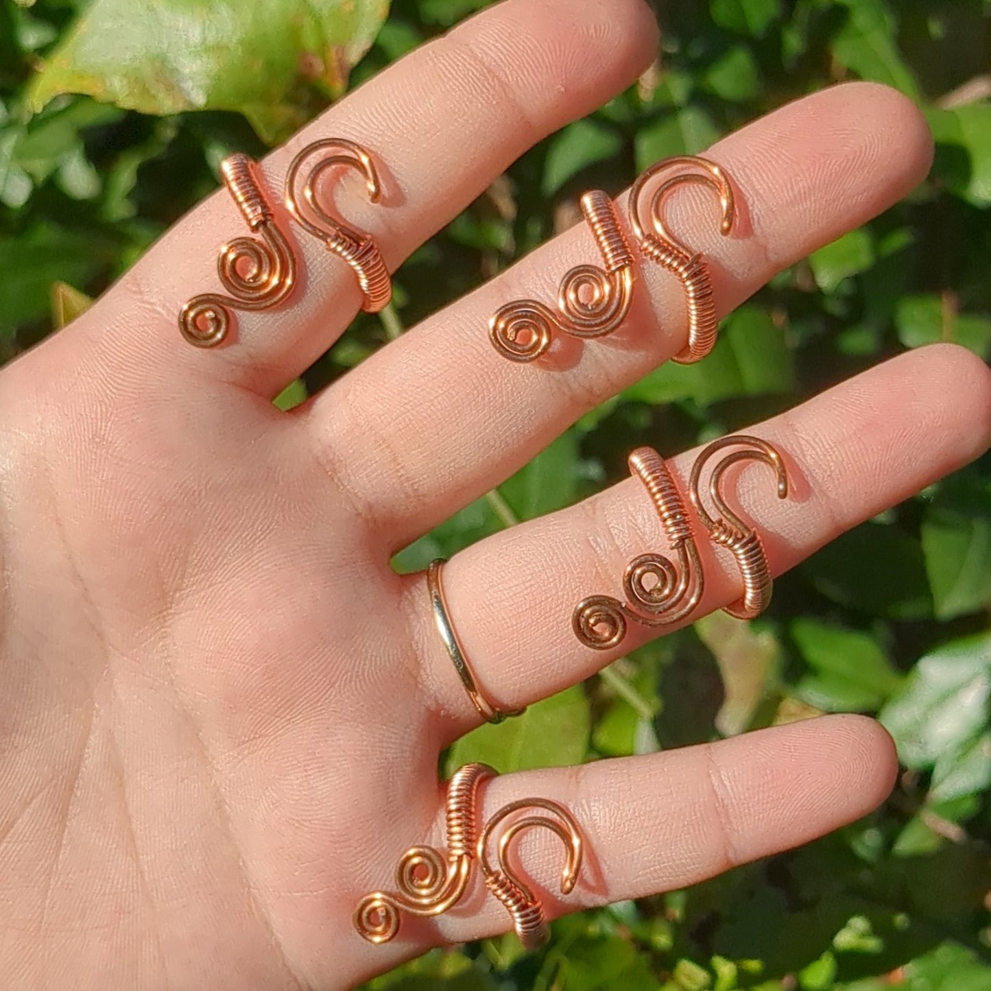 Moon spiral adjustable rings
