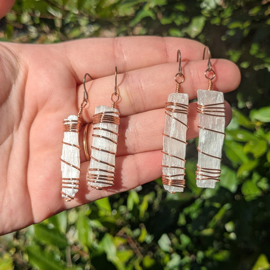 Selenite earrings